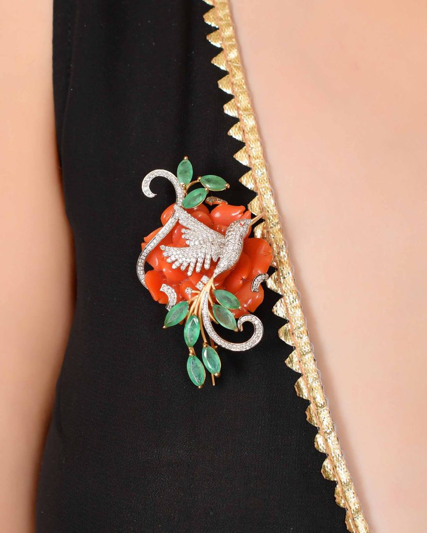 Coral Pendent cum Brooch