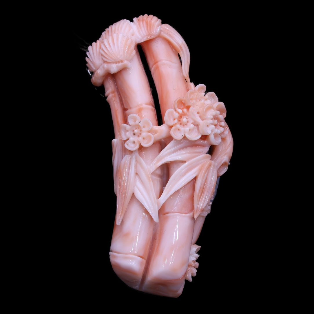 Pink Coral Raw Stick Carving 