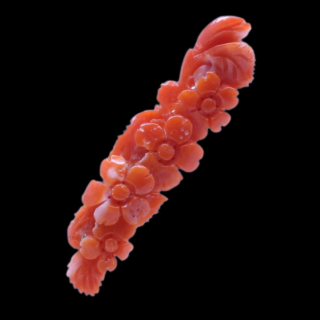 Red Coral Raw Stick Carving