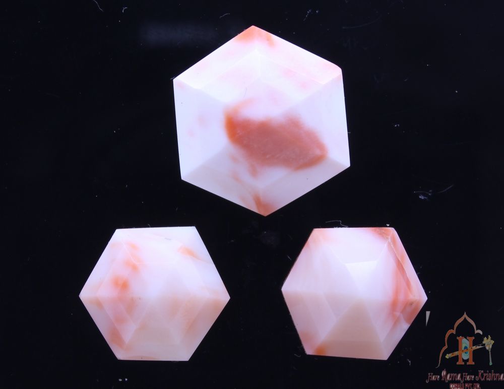 Multifaceted  Coral Cabochon